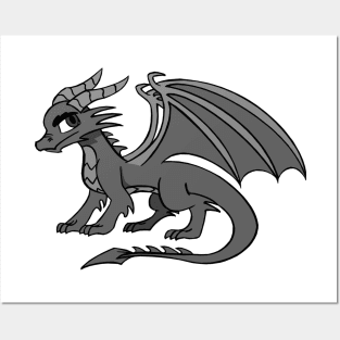 Black and white Fire Dragon - Yol Dovah Posters and Art